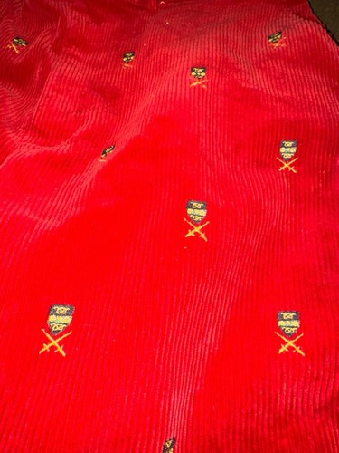 Pantalones Polo Ralph Lauren Vintage Para Hombre (34x28) Rojo Pana Cresta Vacaciones LEER - Imagen 4 de 6