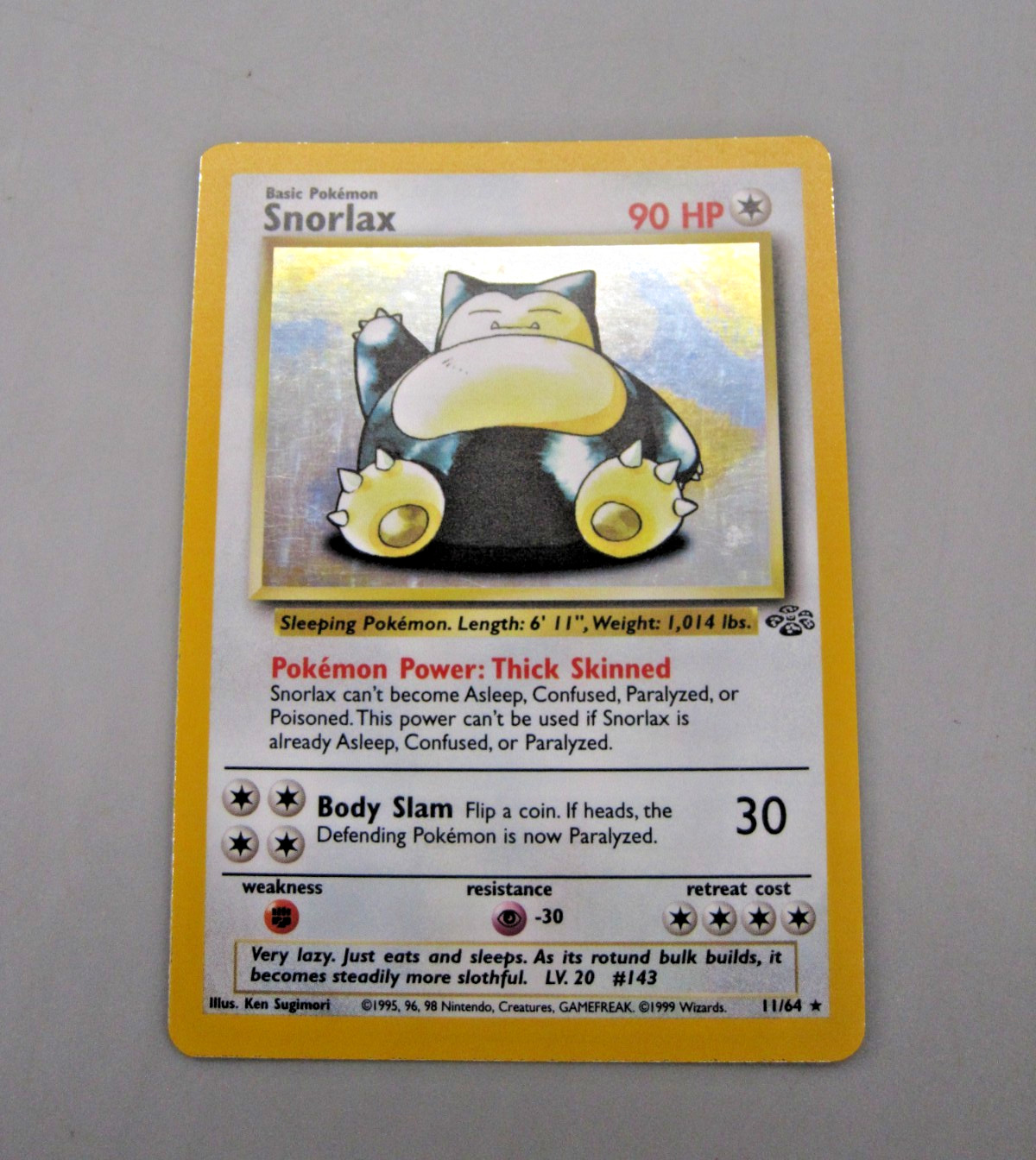 Snorlax 11/64 Jungle Set Pokemon Card WOTC LP+ NM Rare Holo