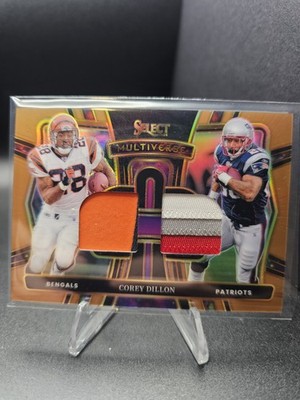 2024 Panini Select Corey Dillon Multiverse Dual Relics Copper Prizm #/49 #MP-CDN