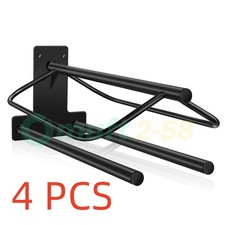 4 Pack Black Wall Mounted Saddle Stand with Pad Bar Horse Saddle Storage Rack