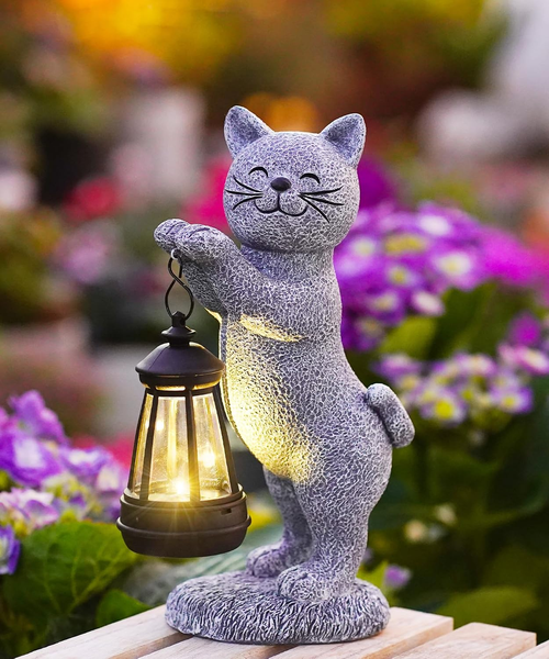 Katzen Deko Solarlampe FüR Garten Balkon Terrasse LED AußEnleuchte Wetterfest-image