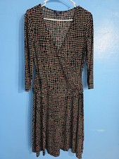 Chaps Ladies Size M V Neck 3/4 Sleeved Dress