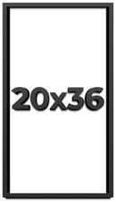 20x36 Shadow Box Frame Black | 1 inches Deep Real Wood Contemporary Shadowbox Di