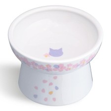 necoichi Cat Porcelain Raised Food Bowl SAKURA Limited FS