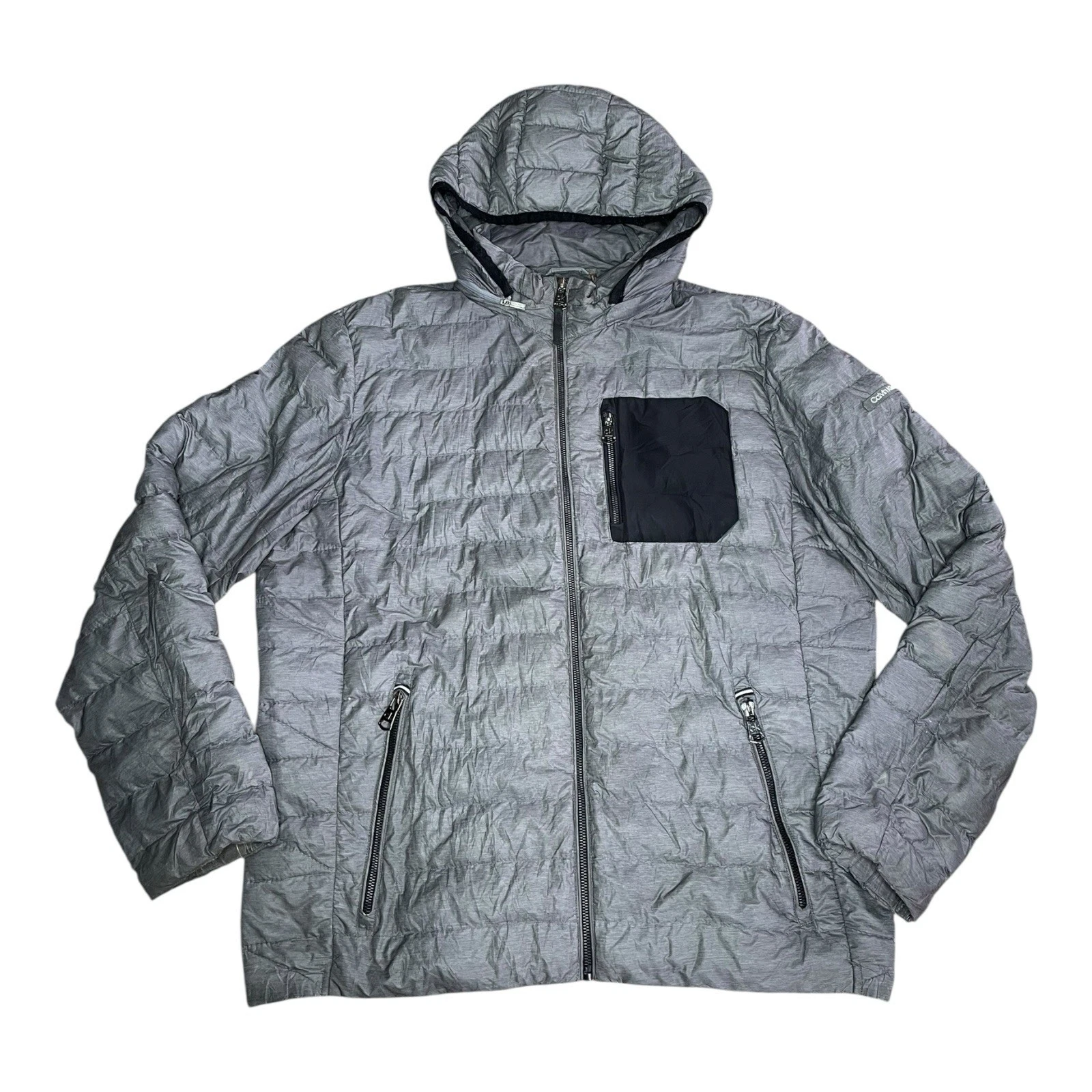 Calvin Klein Men's Raincoat Jacket Windbreaker Packable Compressible Coat L VGC