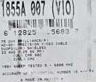 Belden 1855A #23awg RG59 Video Brilliance HD-SDI Coaxial Cable 6GHz Violet /50ft