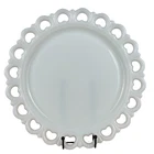 Vintage X-Large Lace Scallop Edged Anchor Hocking Milk Glass Platter Beautiful