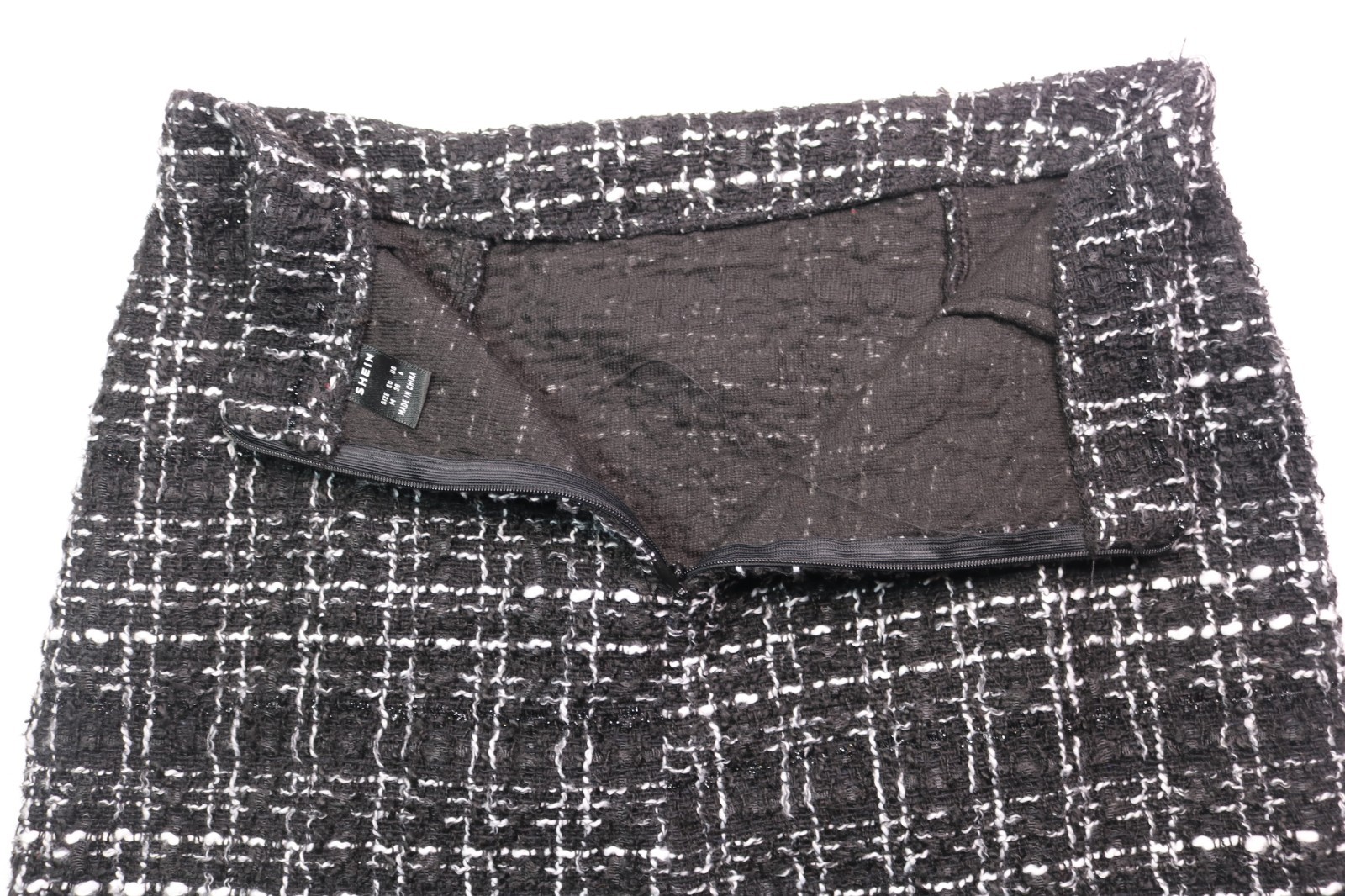 SHEIN Womens 100percent Polyester Mini SKIRT - Size M - Color Black & White image 5