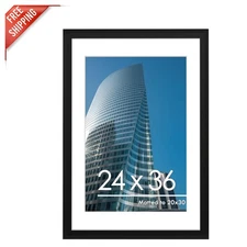 Sophisticated 24x36 Wall-Mounted Poster Frame - Protect and Showcase Your Art