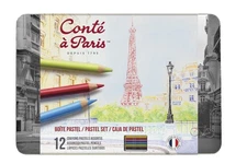 Pastel Pencils with 12 Assorted Colors, Black