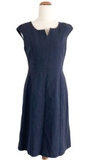 Anna Thomas Navy Blue Sleeveless Dress Size 8 Work Office Chic