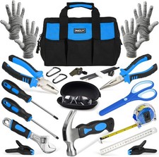 24 PCS Kids Real Tool Set with Tool Bag, Boys Small Real Hand Tools Kit, Chil...