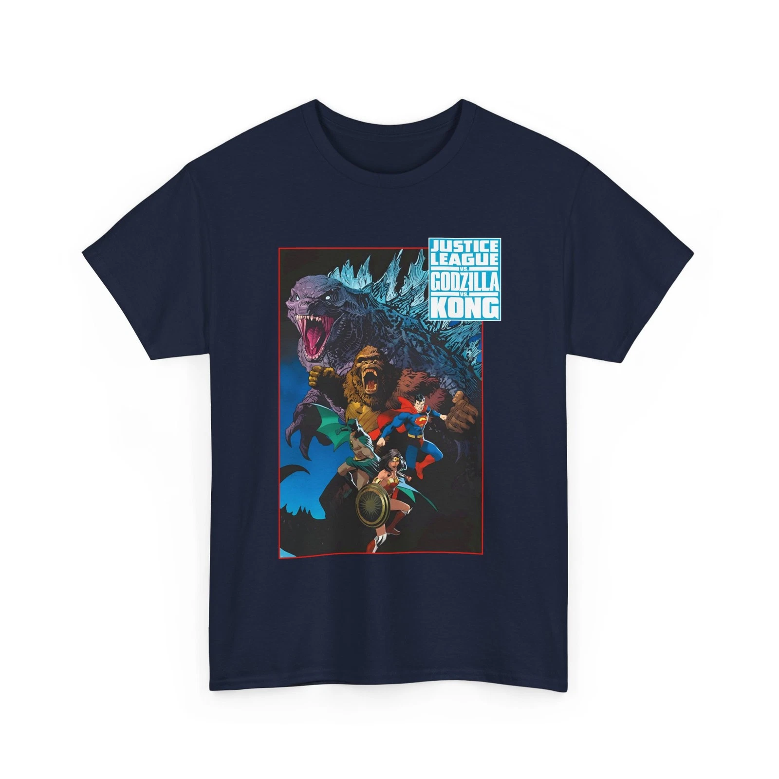 Justice League Vs god zilla Vs Kong T-Shirt - Dan Mora Art - Superman - DC Comics