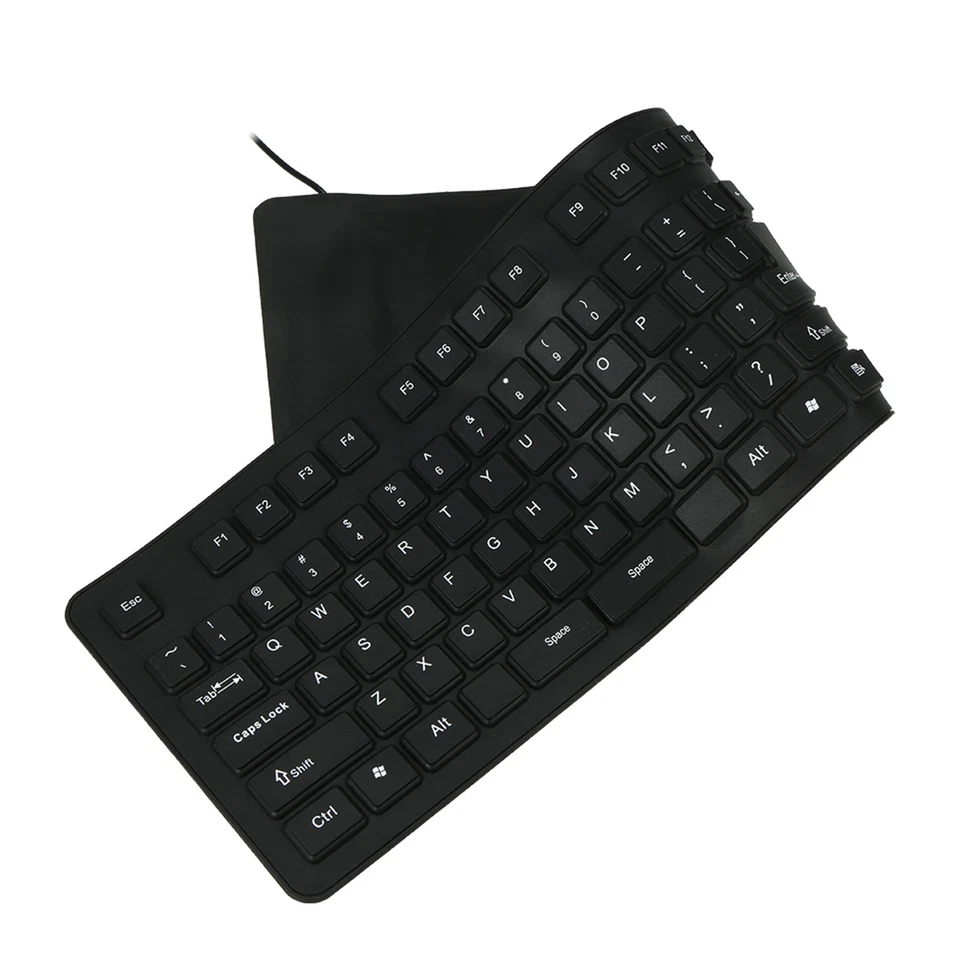 108-Tasten-USB-Silikon-Tastatur Flexibel Faltbar Wasserdicht Staubdicht Z7B9 - Bild 2 von 4