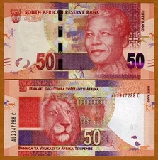 South Africa, 50 rand, ND (2015), P-140b, UNC Mandela, Lion