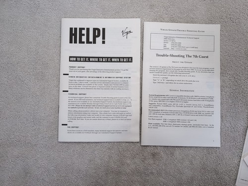Paquete de instrucciones de CD-ROM PC sellado 7th Guest en material - Imagen 12 de 13