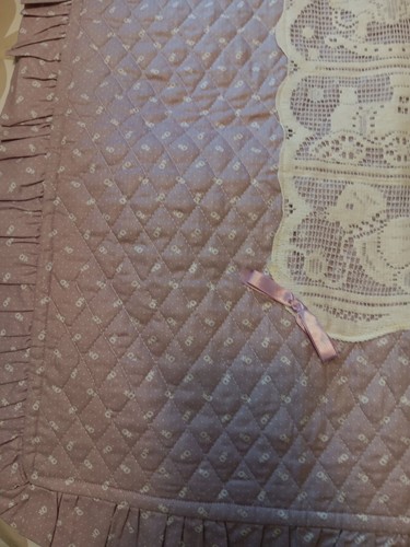 New Lavender Baby Quilt/Wall Hanging Lace Panel Rocking Horse Design. Handmade. - Picture 3 of 4