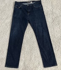 John Varvatos USA Jeans Mens 42x34 Blue Straight Authentic Fit Button Fly