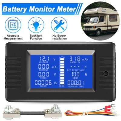 100A-200A DC Digital Monitor LCD Volt Amp Watt Meter RC Batterie Power Analyser