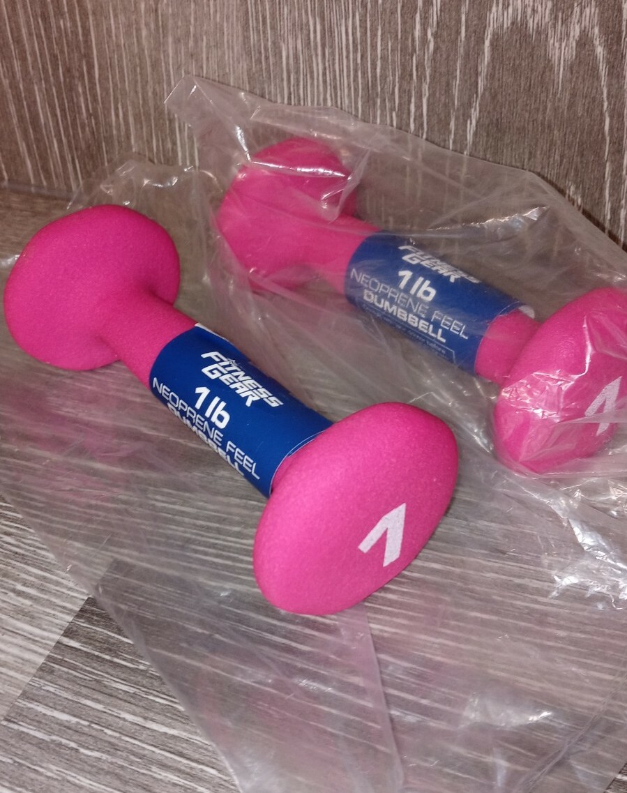 Coppia pesi manubri Fitness Gear Neoprene Feel 1LB totale 2LB colore rosa foto 4
