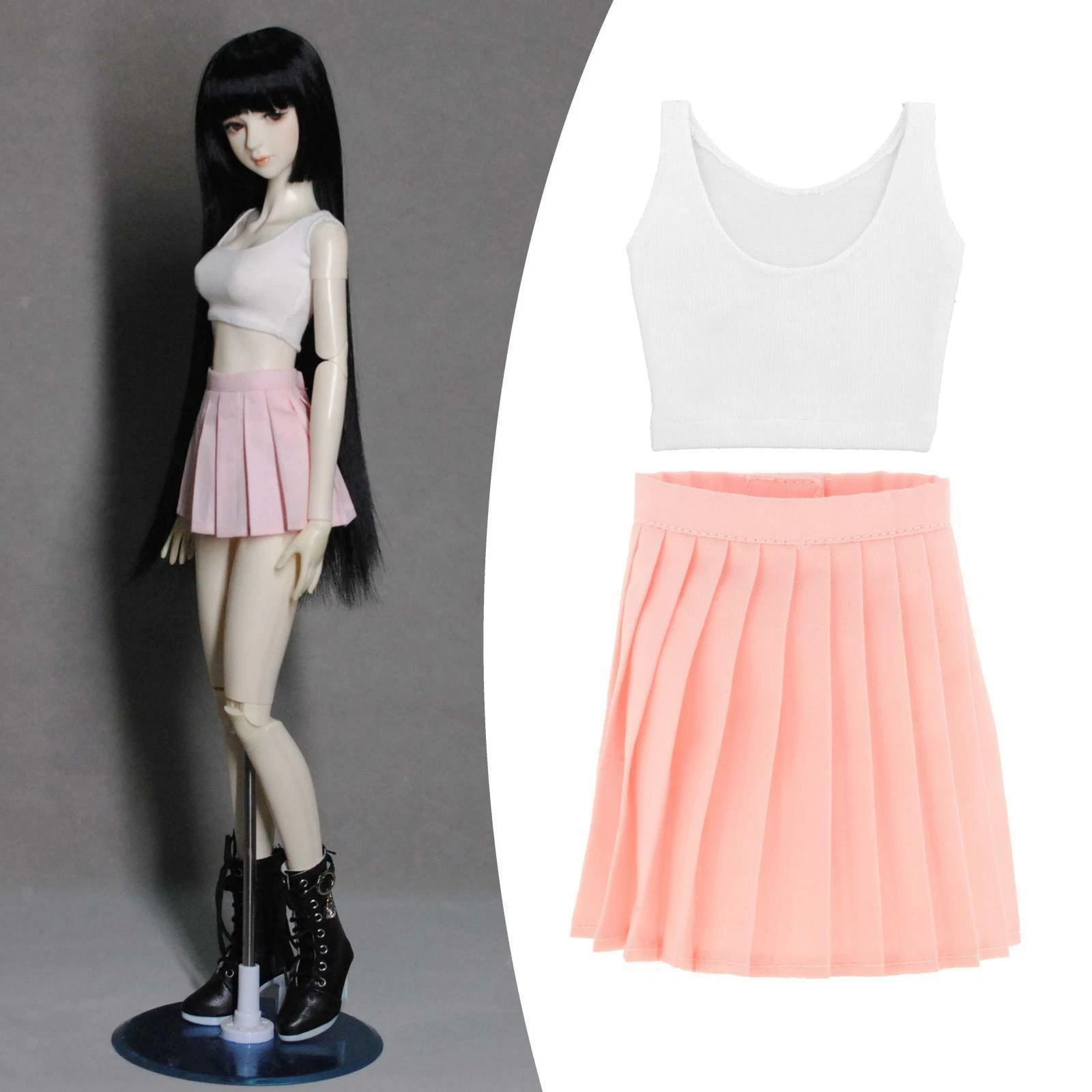 VETEMENTS 2x Vêtements De Poupées Jupe Plissée 1 3 BJD Dress Up Accessoires Faits à La