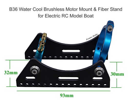 B36 / B40 Water Cool Brushless Motor Mount W/ fiber stand for RC Model Boat - Picture 15 of 30