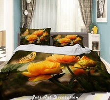 3D Floral Rose Butterfly Leaf Quilt Cover Set Duvet Cover Bedding Pillowcases
