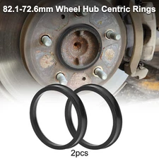 OD 82.1mm to ID 72.6mm Car Wheel Hub Centric Rings Black Plastic 2 Pcs