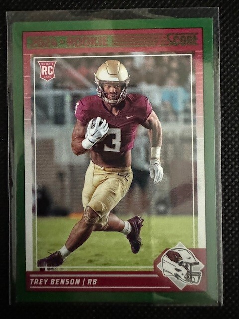 2024 Score Green parallel Trey Benson #354 RC Rookie Arizona Cardinals