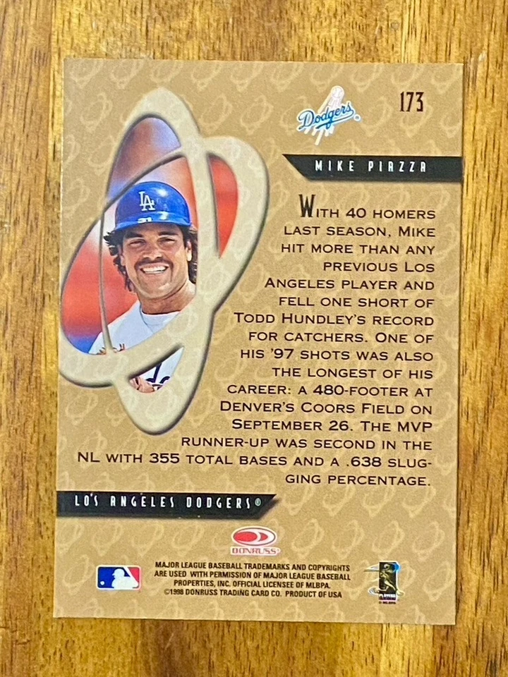 1998 DONRUSS PREFERRED POWER MIKE PIAZZA #173 LOS ANGELES DODGERS - Image 2 of 2