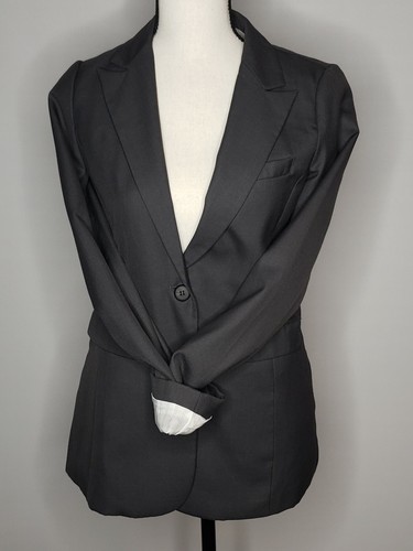 Blazer para mujer Audrey 3+1 forrado talla mediana negocios informal gris - Imagen 2 de 11