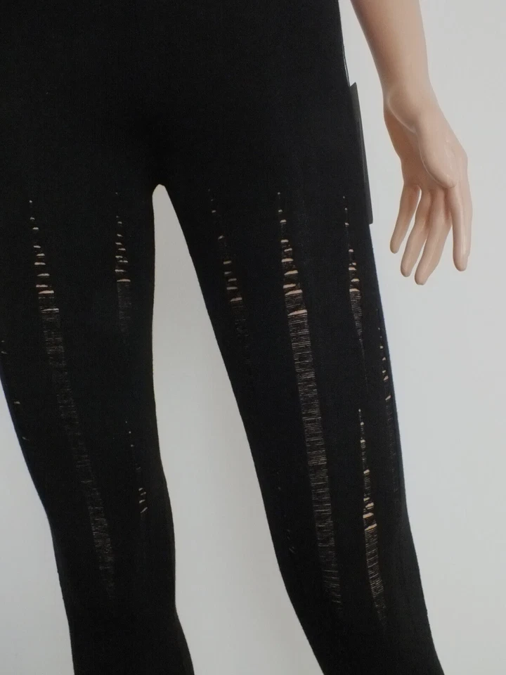 NEU warme Legging Leggings Wolle 10% Kaschmir S 36 38 schwarz Gothik Halloween - Bild 4 von 4