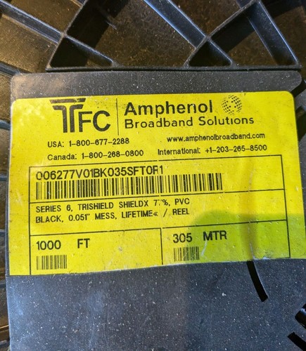 Amphenol Cable Series 6 Trishield Black 1000 Ft - 第 2/2 張圖片