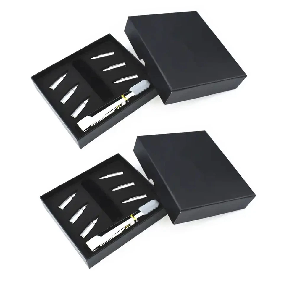 12 Edelstahl Whiskey Kühlsteine Patronenform inkl. Zange & Samtbeutel Steine