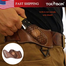 TOURBON Leather Folding Knife Sheath Blade Protector Pocket Knives Belt Holster
