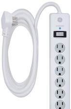 GE 6 Outlet Surge Protector, 10 Ft Extension Cord, Power Strip, 800 Joules