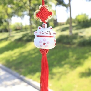 Montmart Fengshui Lucky Cat Ceramic Charm for Car Home Hanging Pendant Decoration Blue Montmart Fengshui Lucky Cat Ceramic Charm for Car Home Hanging Pendant Decoration Blue