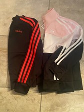 lot of 2- adidas Girls Track Jacket Black and Pink Size- size 6