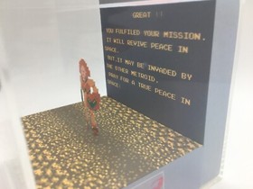 Metroid Samus Ending Title Reveal Shadow Box Diorama Cube Nintendo NES