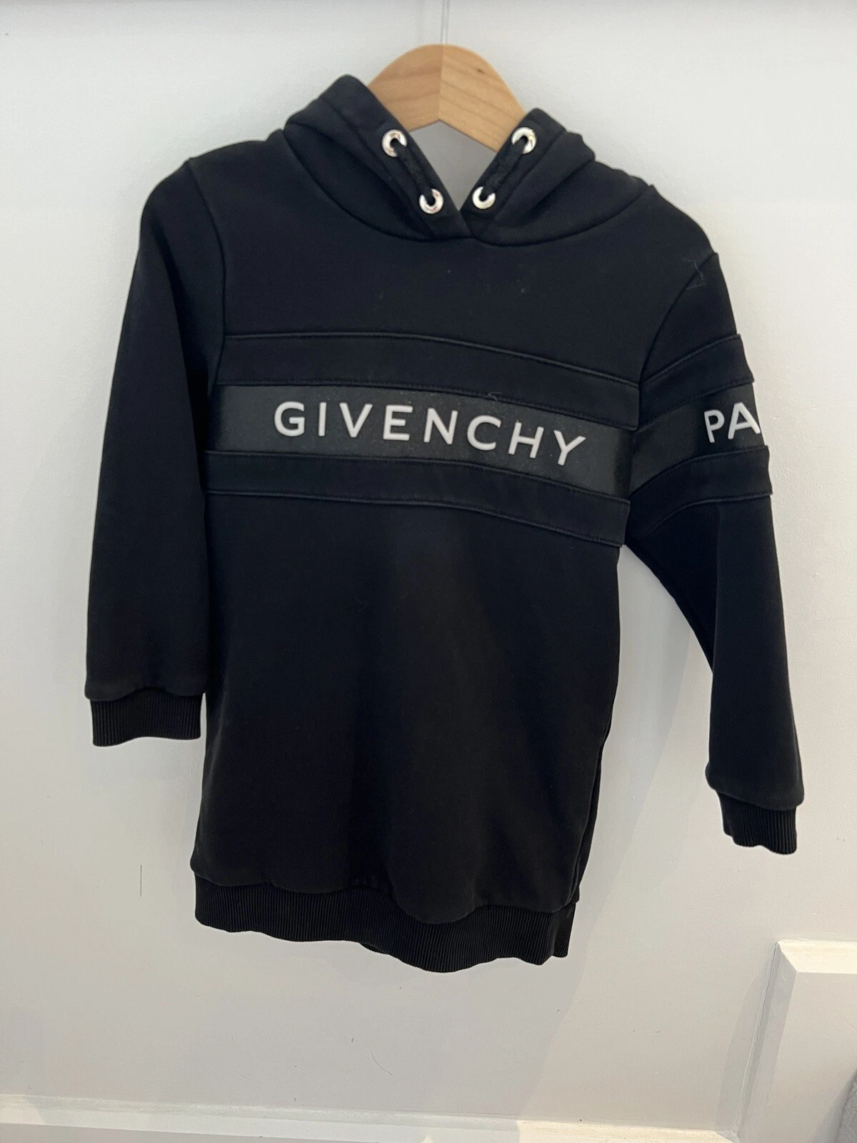 Givenchy Felpa con Felpa con Cappuccio Ragazza Abito Età 4 Anni Logo Nero
