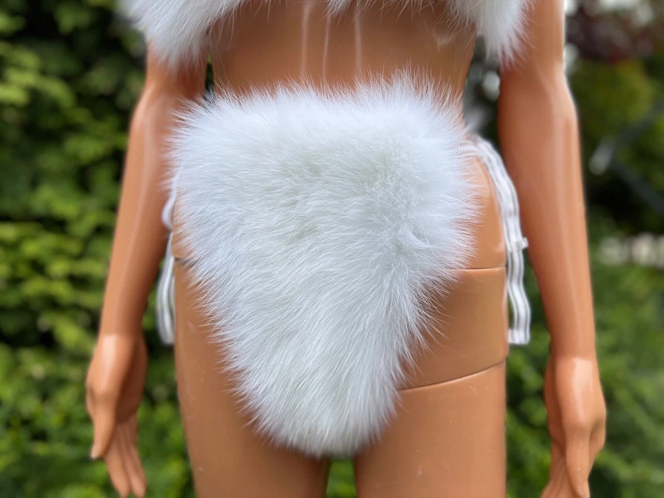 Белый Arctic Fox меха бикини комплект - реальный мех, атласная подкладка, ручной работы белье - Изображение 4 из 4