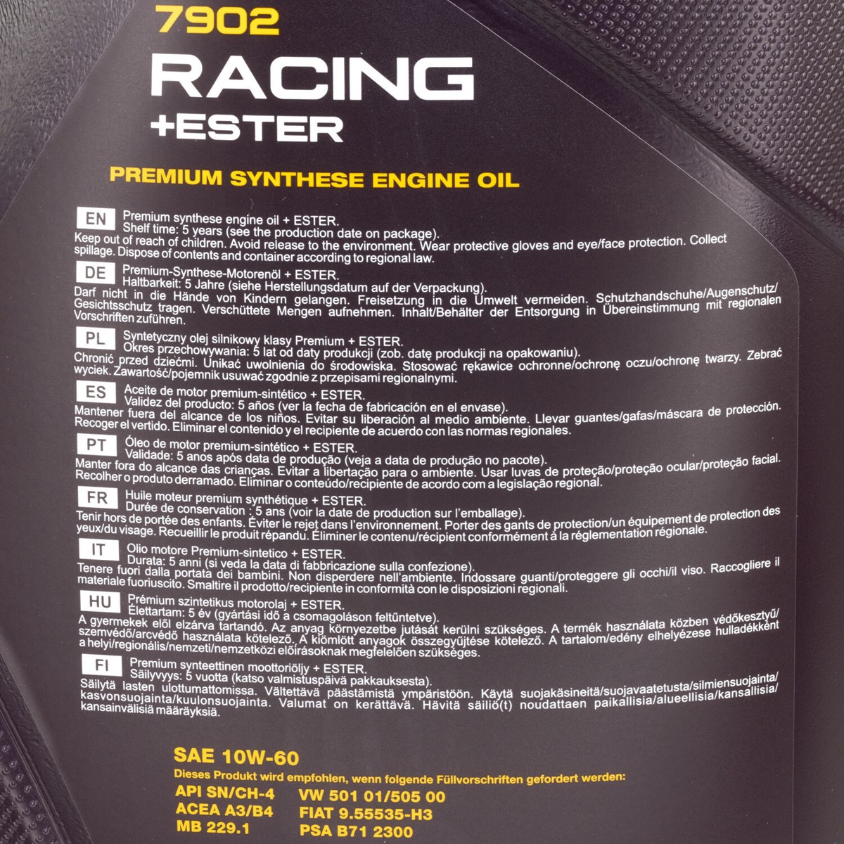 4 Liter MANNOL Motoröl SAE 10W60 Racing + Ester