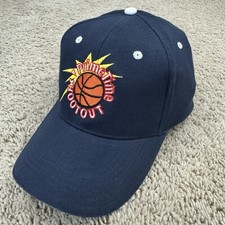 Prime Time Shootout Hat Basketball Navy Arched Spellout Logo Adjustable Cap NOS
