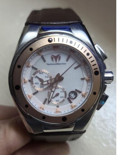 TECHNOMARINE LIMITED ED MANTA RAY TWO TONE MOTHER OF PEARL CHRONOGRAPH WATCH - Picture 1 of 8