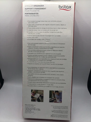 Britax Stroller Organizer with Insulated Cup Holders LG Center Compartment - Picture 2 of 2