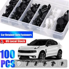 100 PCS Car Retainer Auto Fasteners Push Trim Plastic Clips Pin Rivet Bumper Kit
