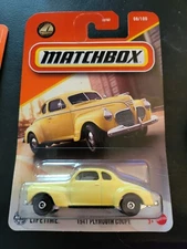 2024 MATCHBOX 8/100 1941 PLYMOUTH COUPE Yellow Near Mint 2025 Card Design