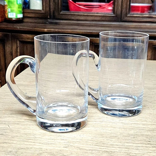 Tiffany and Co. Crystal Hand-Blown Classic Beer Mugs Set of 2