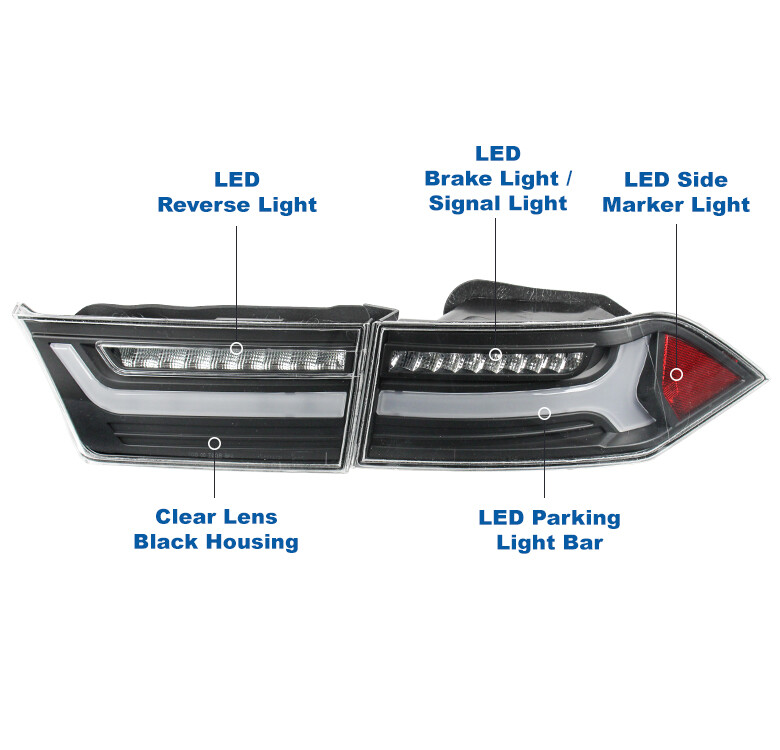 For 04 05 06 07 08 Acura TSX LED Tube Tail Brake Light Rear Lamp