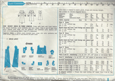 Patron De Couture Simplicity 9707 - Robe Vintage Années 1970, Buste 36 Pouces, Neuf Non Découpé
